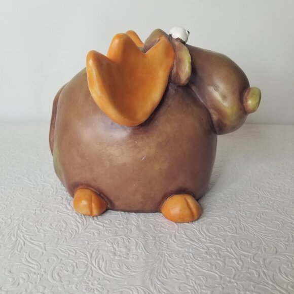 Vtg 1970's Paolo Chiari Moose Coin Bank Italy Whimsical Cartoonish  Brown Orange - Picture 5 of 16
